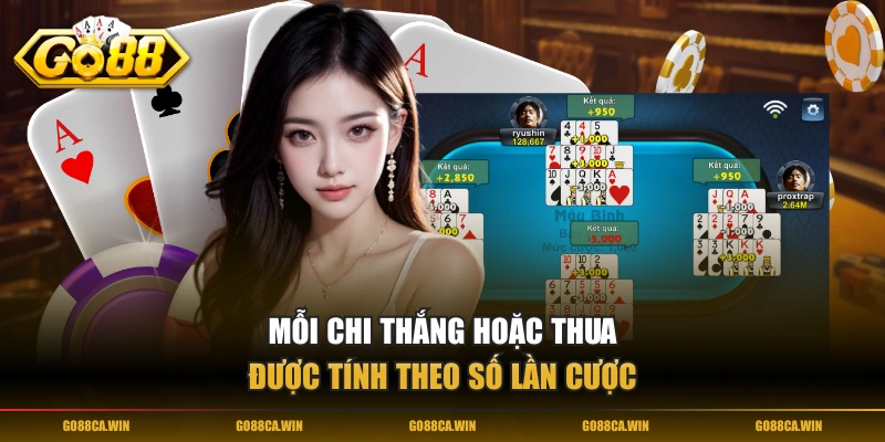 Mỗi chi thắng hoặc thua được tính theo số lần cược